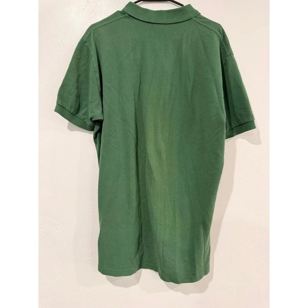 Polo Ralph Lauren Mens Green Short Sleeve Pique Polo Shirt Orange Pony Large